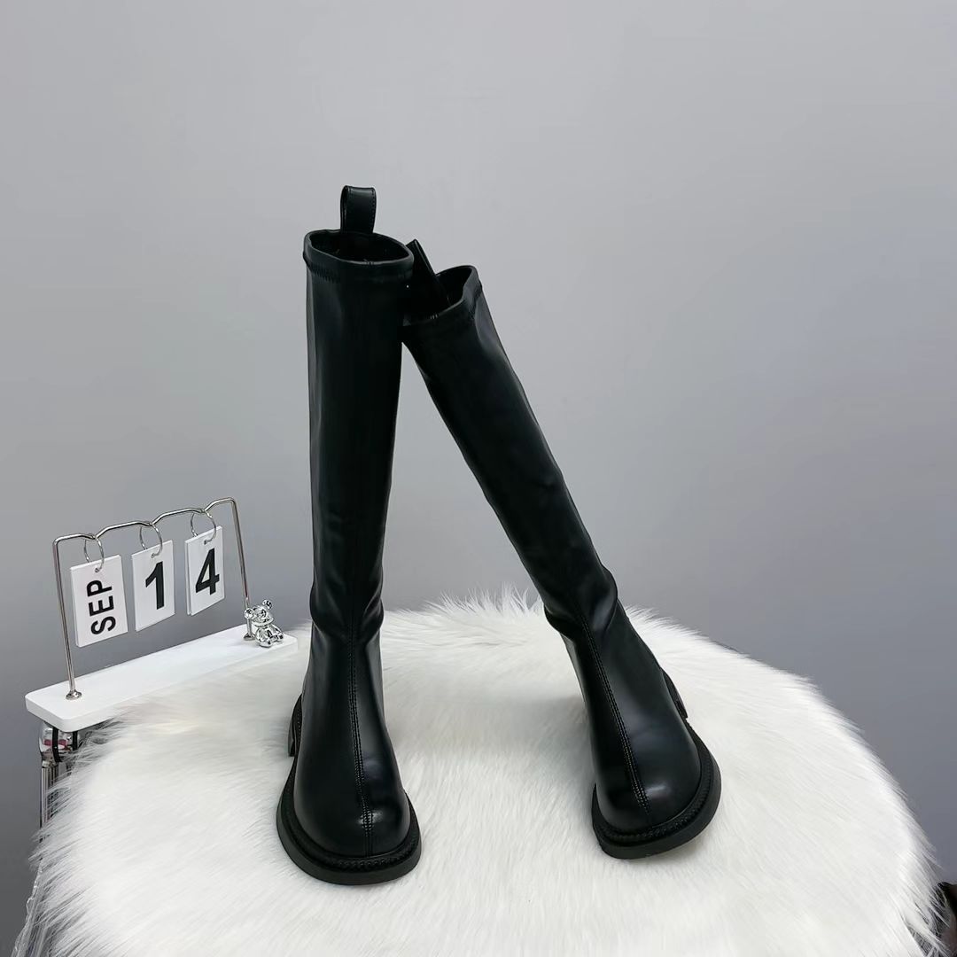 Women'S Fashion Riding Boots - รองเท้าบูททรงนักขี่ม้าสำหรับผู้หญิง ปี 2026 พื้นหนา ทรงเข้ารูป ความยาวถึงเข่า