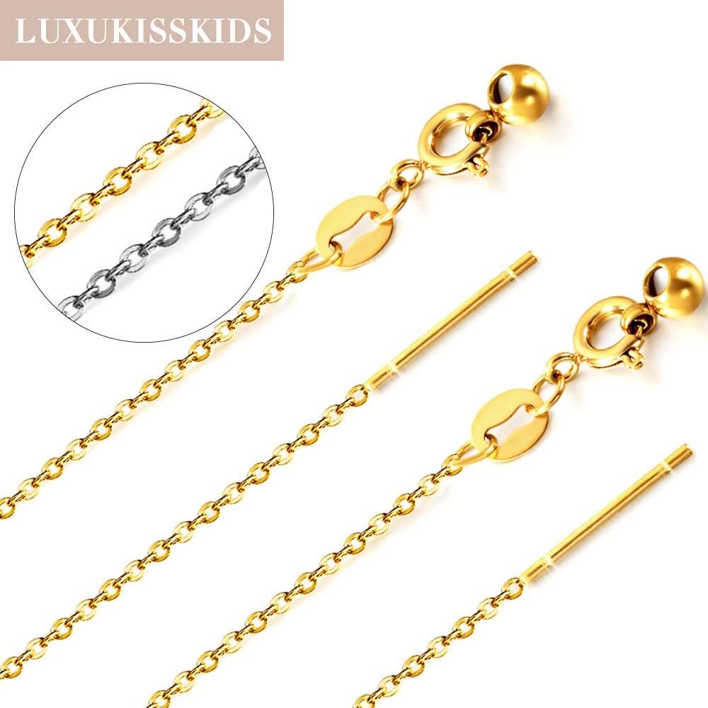 Women'S Fashion Show 2022 - LUXUKISSKIDS 1 มม.O สร้อยคอสร้อยคอเครื่องประดับทําสแตนเลสสตีลชุบปรับ Collier ยาวผู้หญิง