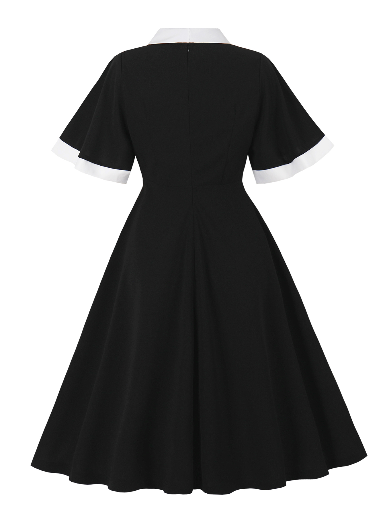 ชุดเดรสสีดำแขนบานพร้อมปกคอเสื้ - Women'S Fashion Of The 50S บทวิจารณ์และราคา