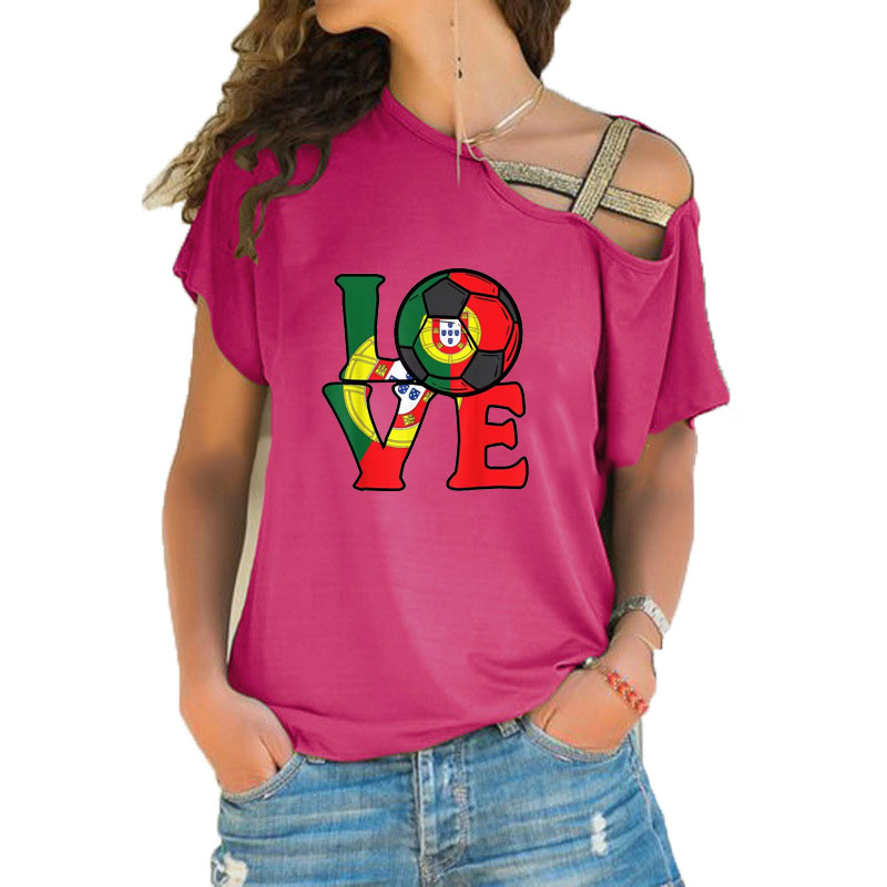 เสื้อยืดคอกว้างลายธงชาติโปรตุเ - Women'S Fashion Portugal บทวิจารณ์และราคา