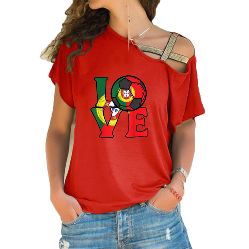 เสื้อยืดคอกว้างลายธงชาติโปรตุเ - Women'S Fashion Portugal บทวิจารณ์และราคา