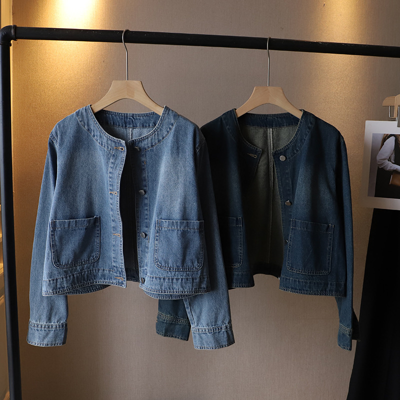 เสื้อแจ็คเก็ตยีนส์คอโอ แฟชั่นส - Women Fashion Jeans Top บทวิจารณ์และราคา