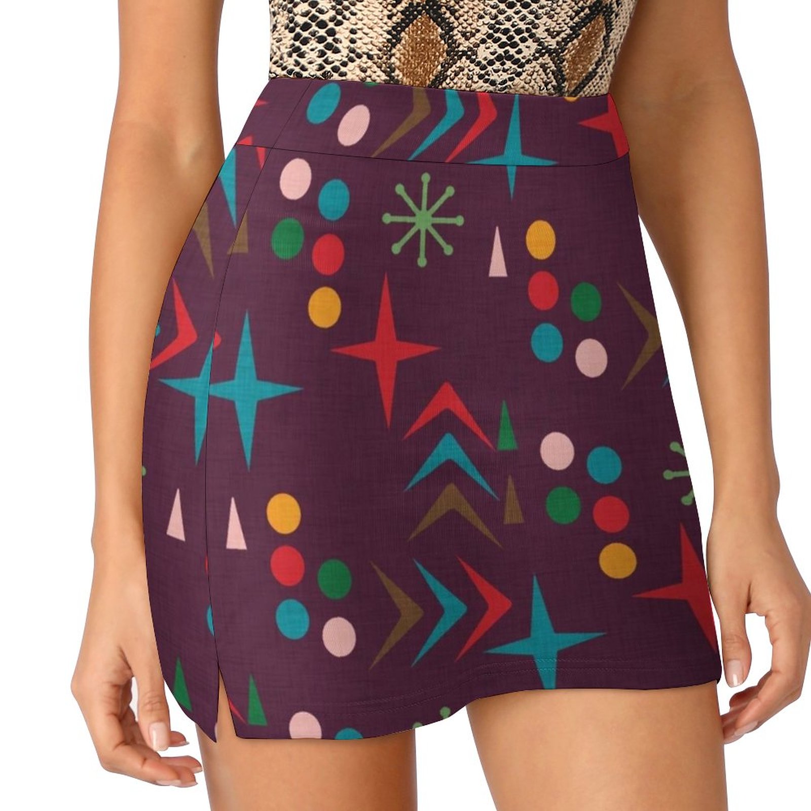 ลายอะตอม สีม่วง Mid Century Mo - Women'S Fashion Of The 50S บทวิจารณ์และราคา